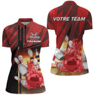 Maillot bowling personnalisé femme rouge, variante coloris pour team et club