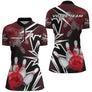 Maillot bowling personnalisé femme rouge, variante coloris pour team et club