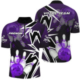 Maillot Bowling Personnalisé Homme & Femme – Design Dynamique Rouge, Bleu ou Violet - A05092415 - polo homme violet