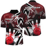 Maillot bowling personnalisé homme rouge, variante coloris pour team et club