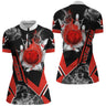 Maillot de Bowling Personnalisé Homme & Femme – Nom & Équipe – Plusieurs Couleurs - A05092418 - polo femme rouge
