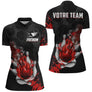 Maillot bowling personnalisé femme rouge, variante coloris pour team et club