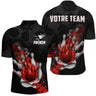 Maillot de Bowling Personnalisé Flamme – Homme & Femme – Rouge, Bleu ou Violet – Prénom & Nom d’Équipe - A05092421 - polo homme rouge