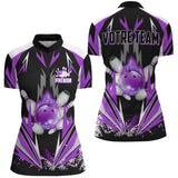Maillot de Bowling Personnalisé - Homme & Femme - Votre Prénom & Équipe - Rouge, Bleu ou Violet - A05092424 - polo femme violet