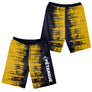 Short all-over pétanque jaune et noir assorti au polo design brossé pour bouliste