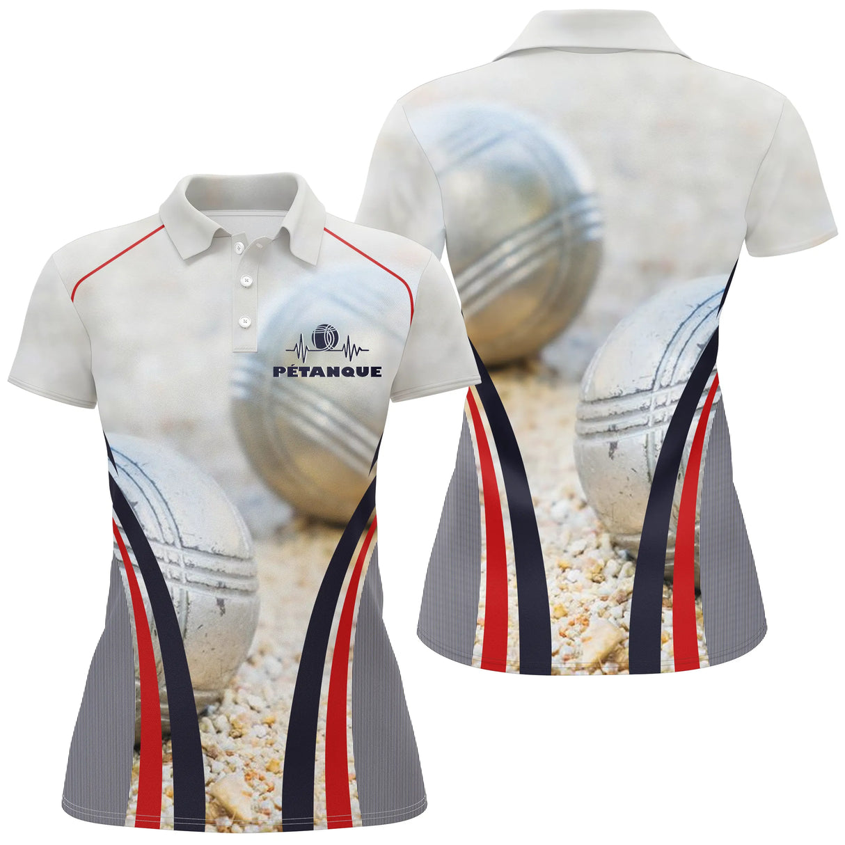 Tenue Pétanque Homme – Polo & Short Respirants avec Motif Boules – Style Sport Élégant - A05122403 - Polo femme
