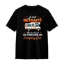 T-shirt retraité camping-car noir avec slogan Mon boulot conduire camping-car typographie orange