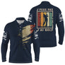 Polo golf manches longues coloris alternatif, slogan golf et silhouette swing