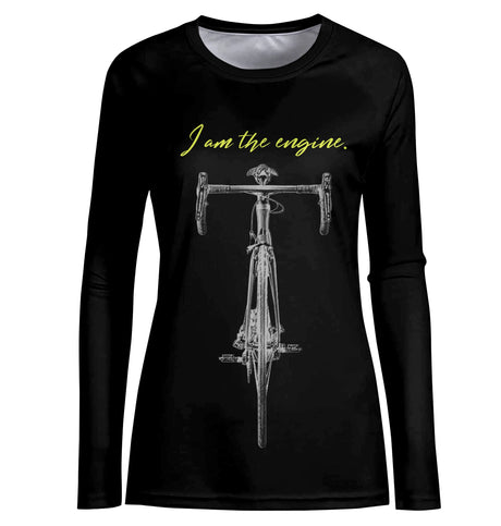 T-shirt Cyclisme Je Suis Le Moteur - CT01022431 T-shirt Manches Longues Femme Noir