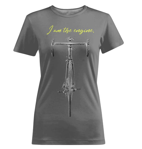 T-shirt Cyclisme Je Suis Le Moteur - CT01022431 T-shirt Col Rond Femme Gris