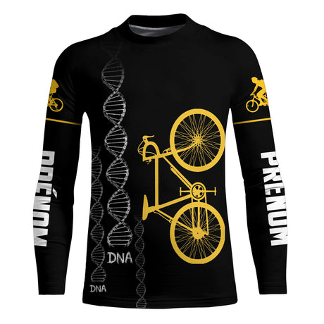 Maillot De Cyclisme Personnalisé, DNA Cycliste, Cadeau Original Fans De Vélo - CT07022437 Anti UV T-shirt Manches Longues Enfant