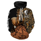Sweat zippé cheval Mustang all-over camouflage forêt motif Mustang fauve sauvage cavalier prénom personnalisé