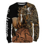 Hoodie cheval Mustang all-over camouflage forêt motif cheval Mustang sauvage cavalier prénom personnalisé monture