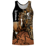 T-shirt cavalier cheval Mustang all-over camouflage forêt motif Mustang fauve sauvage prénom personnalisé équestre