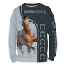 T-shirt cavalier Appaloosa all-over bleu marine motif cheval Appaloosa moucheté américain prénom personnalisé équestre
