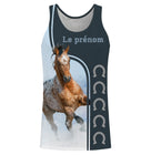 Hoodie cheval Appaloosa all-over fond bleu marine blanc motif Appaloosa moucheté race américaine prénom personnalisé