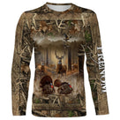 T-shirt chasse cerf dindons sauvages vue de face design polyvalent, coupe unisexe personnalisable chasseur