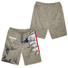 Short all-over pétanque tricolore beige assorti au polo design drapeau France et joueur