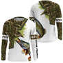 Sweat zippé pêche brochet camouflage marais motif brochet en attaque all-over prénom personnalisé carnassier
