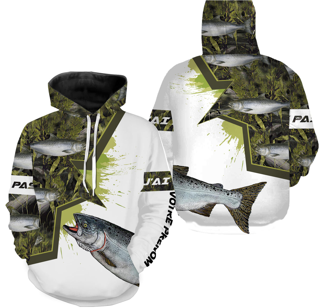 Pêche Au Saumon, Cadeau Original Pêcheur, Peau Du Saumon, Camouflage, Cadeau Personnalisé, J'peux Pas J'ai Pêche - CTS12042204