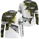 Hoodie pêche saumon all-over camouflage marais motif saumon argenté atlantique pêcheur prénom personnalisé moucheur