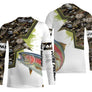 Hoodie pêche truite all-over camouflage marais motif truite arc-en-ciel argentée pêcheur prénom personnalisé moucheur