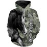 Sweat cheval Quarter Horse all-over camouflage forêt vert motif Quarter Horse noir gros plan silhouettes ornementées