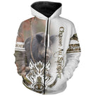 Sweat zippé chasse sanglier passion camouflage beige, tenue cynégétique avec prénom personnalisé