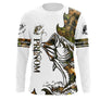 T-shirt manches longues pêche bar tatouage design all-over, coupe unisexe personnalisable au prénom