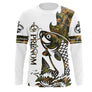 T-shirt manches longues pêche carpe tatouage design all-over, coupe unisexe personnalisable