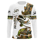 T-shirt manches longues pêche silure tatouage design all-over, coupe unisexe personnalisable
