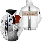 Sweat pétanque blanc vue dos design joueur lancer boules photo drapeau patriotique coton sublimation