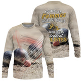 Sweat pétanque sable beige all over photo boules réalistes citation bouliste 100 coton personnalisable