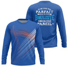 Sweat bouliste bleu all over rayures rouges blanches coton personnalisable bouliste humour