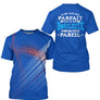 T-shirt bouliste bleu all over rayures rouges blanches message pas parfait mais bouliste personnalisé manche