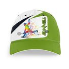 Casquette tennis multicolore variante blanc dominant joueur stylisé éclaboussures vives TENNIS