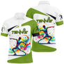 Polo tennis multicolore blanc et vert chartreuse joueur splash coloré inscription TENNIS face