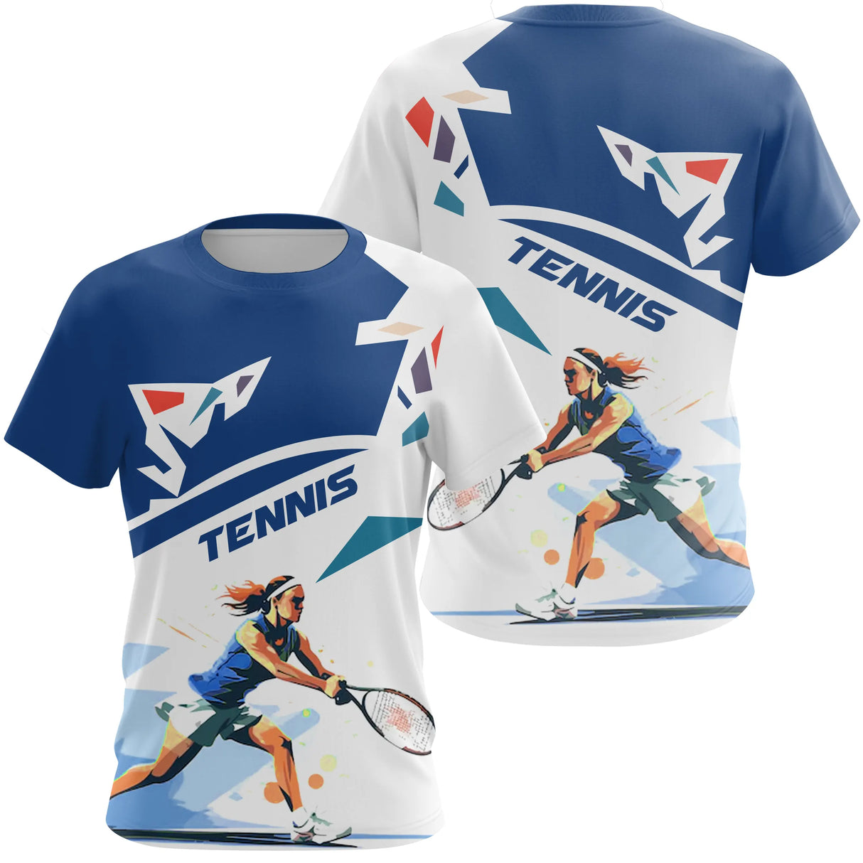 Polos et T-shirts Tennis Performants - Style Unique pour Hommes et Femmes - Alpenext - T-shirt Coton All-Over Femme