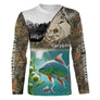 T-shirt carpiste design all-over vue subaquatique fosse profonde, coupe unisexe halieutique