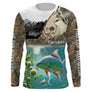 Sweat à capuche carpiste humour Né pour pêcher avec carpe et bulles d'eau, motif sous-marin bleu