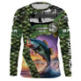 Maillot UV manches longues pêche bar peau passion multicolore camouflage prénom personnalisé