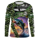 Maillot UV manches longues pêche bar peau passion multicolore camouflage prénom personnalisé