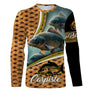 T-shirt carpiste vue de face design all-over orange ecailles, coupe unisexe personnalisable au prénom