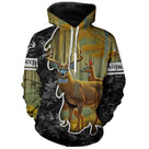 Sweat à capuche chasse cerf forêt camouflage avec cardinal, marquage prénom et texte pour chasseur
