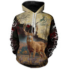 Sweat à capuche chasse cerf jpeux pas automne, scène lavande coucher de soleil, vêtement chaud pour chasseur