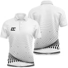 Polo golf homme blanc dégradé pointillé bas de polo coupe ajustée séchage rapide logo personnalisable torse