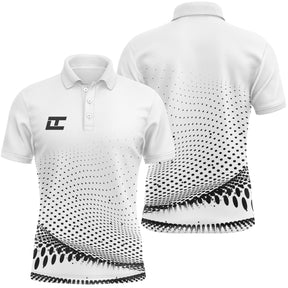 Polo golf homme blanc dégradé pointillé bas de polo coupe ajustée séchage rapide logo personnalisable torse