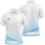 Polo sport homme blanc dégradé pointillé bleu ciel bas de polo coupe ajustée séchage rapide