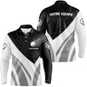 Polo de Golf Personnalisé Homme & Femme – Manches Courtes ou Longues, Design Noir et Gris Équipe & Prénom - A10092406 - Polo manches longues Homme