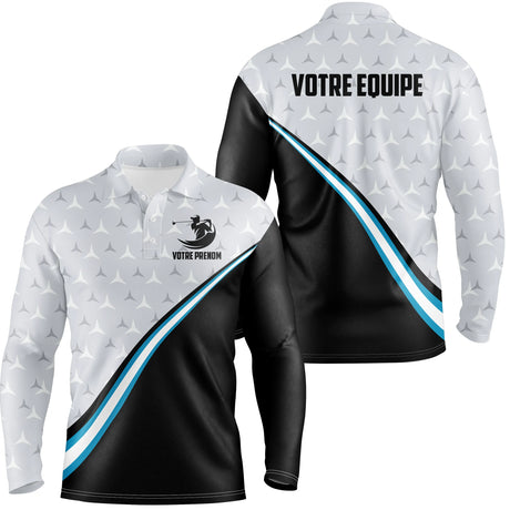 Polo de golf personnalisable avec prénom et équipe – Homme & Femme - A10092407 - Polo manches longues Homme